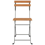 Folding Bistro Chairs 4 pcs Solid Wood Teak and Steel - Top-Down View