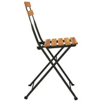 Folding Chairs 4 pcs Solid Wood Teak and Steel