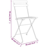 Folding Bistro Chairs 4 pcs Solid Wood Teak and Steel - Extra Image
