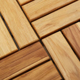 Decking Tiles 10 pcs 30x30 cm Solid Wood Teak - Low Angle