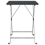 Folding Bistro Table Black 55x54x71 cm Poly Rattan - Side View