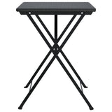 Folding Bistro Table Black 55x54x71 cm Poly Rattan