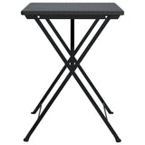 Folding Bistro Table Black 55x54x71 cm Poly Rattan - Top-Down View