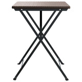 Folding Bistro Table Brown 55x54x71 cm Poly Rattan - Top-Down View