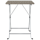 Folding Bistro Table Grey 55x54x71 cm Poly Rattan