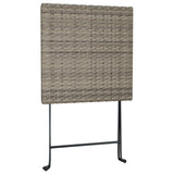 Folding Bistro Table Grey 55x54x71 cm Poly Rattan