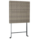 Folding Bistro Table Grey 55x54x71 cm Poly Rattan