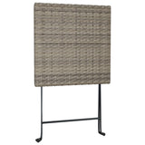 Folding Bistro Table Grey 55x54x71 cm Poly Rattan - Rear View