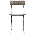 Folding Chairs 2 pcs Grey Poly Rattan and Steel