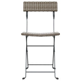 Folding Bistro Chairs 2 pcs Grey Poly Rattan and Steel - Top-Down View
