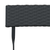 3 Piece Folding Bistro Set Black Poly Rattan - Low Angle