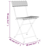 3 Piece Folding Bistro Set Black Poly Rattan - Extra Image