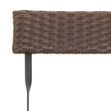 3 Piece Folding Bistro Set Brown Poly Rattan - Low Angle