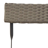 3 Piece Folding Bistro Set Grey Poly Rattan - Low Angle
