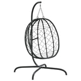 Hanging Egg Chair with Cushion Anthracite Poly Rattan&Steel
