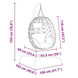 Hanging Egg Chair with Cushion Taupe Poly Rattan&Steel