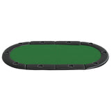 10-Player Folding Poker Tabletop Green 208x106x3 cm - Side View