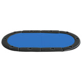 10-Player Folding Poker Tabletop Blue 208x106x3 cm - Side View
