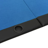 10-Player Folding Poker Tabletop Blue 208x106x3 cm - Top-Down View