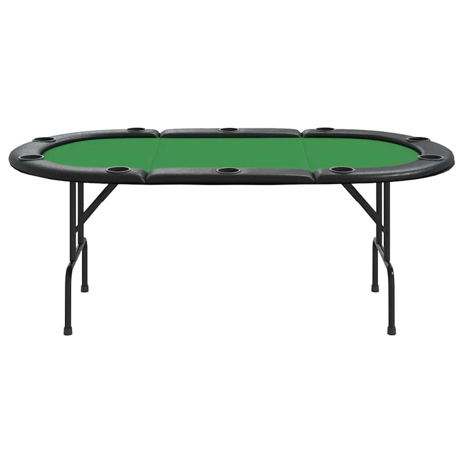 10-Player Folding Poker Table Green 207x106x76 cm