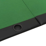 10-Player Folding Poker Table Green 207x106x76 cm - Top-Down View