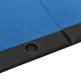 10-Player Folding Poker Table Blue 207x106x76 cm - Top-Down View
