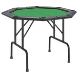 8-Player Folding Poker Table Green 108x108x75 cm - Front View