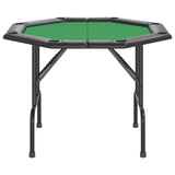 8-Player Folding Poker Table Green 108x108x75 cm - Side View