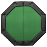 8-Player Folding Poker Table Green 108x108x75 cm - Top-Down View