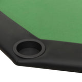 8-Player Folding Poker Table Green 108x108x75 cm - 45-Degree Angle