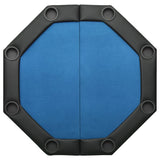 8-Player Folding Poker Table Blue 108x108x75 cm - Top-Down View