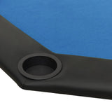 8-Player Folding Poker Table Blue 108x108x75 cm - 45-Degree Angle
