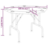 8-Player Folding Poker Table Blue 108x108x75 cm - Rear View
