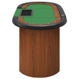 10-Player Poker Table with Chip Tray Green 160x80x75 cm - Top-Down View