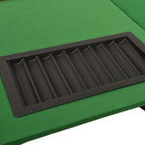 10-Player Poker Table with Chip Tray Green 160x80x75 cm - 45-Degree Angle