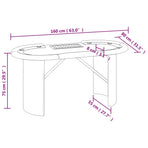 10-Player Poker Table with Chip Tray Green 160x80x75 cm