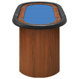 10-Player Poker Table Blue 160x80x75 cm - Top-Down View