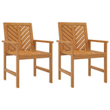 Garden Dining Chairs 2 pcs Solid Wood Acacia - Front View