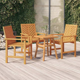 Garden Dining Chairs 3 pcs Solid Wood Acacia