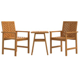 3 Piece Garden Lounge Set Solid Wood Acacia - Front View