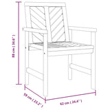3 Piece Garden Lounge Set Solid Wood Acacia - 45-Degree Angle