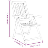 Reclining Garden Chairs 2 pcs Solid Wood Acacia - Extra Image