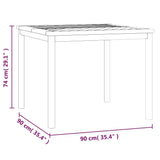 Garden Dining Table 90x90x74 cm Solid Wood Acacia - Close-Up Angle