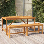 Garden Dining Table 150x90x74 cm Solid Wood Acacia