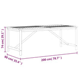 Garden Dining Table 200x90x74 cm Solid Wood Acacia - Close-Up Angle