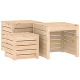 3 Piece Garden Box Set Solid Wood Pine - Front View