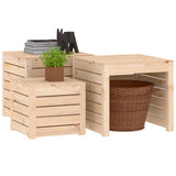 3 Piece Garden Box Set Solid Wood Pine - Top-Down View