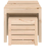 3 Piece Garden Box Set Solid Wood Pine - Rear View