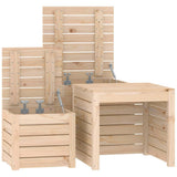 3 Piece Garden Box Set Solid Wood Pine - Low Angle