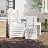 3 Piece Garden Box Set White Solid Wood Pine - Side View